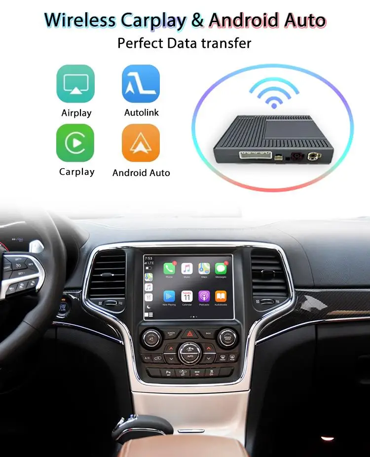 Wireless CarPlay For Jeep Grand Cheokee renegade Compass 2014-17 17-19 years AirPlay Android Mirror Link CarPlay Function