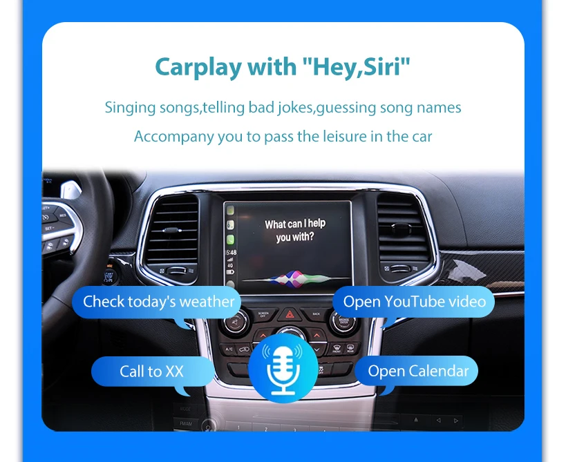 Wireless CarPlay For Jeep Grand Cheokee renegade Compass 2014-17 17-19 years AirPlay Android Mirror Link CarPlay Function