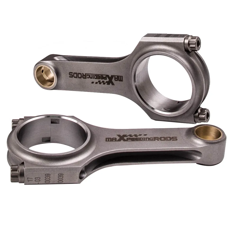 2x H-Beam Connecting Rods for Fiat 500 Old Model 2 cylinder 130mm ARP 2000 Bolts Bielle Pleuel ARP Bolts