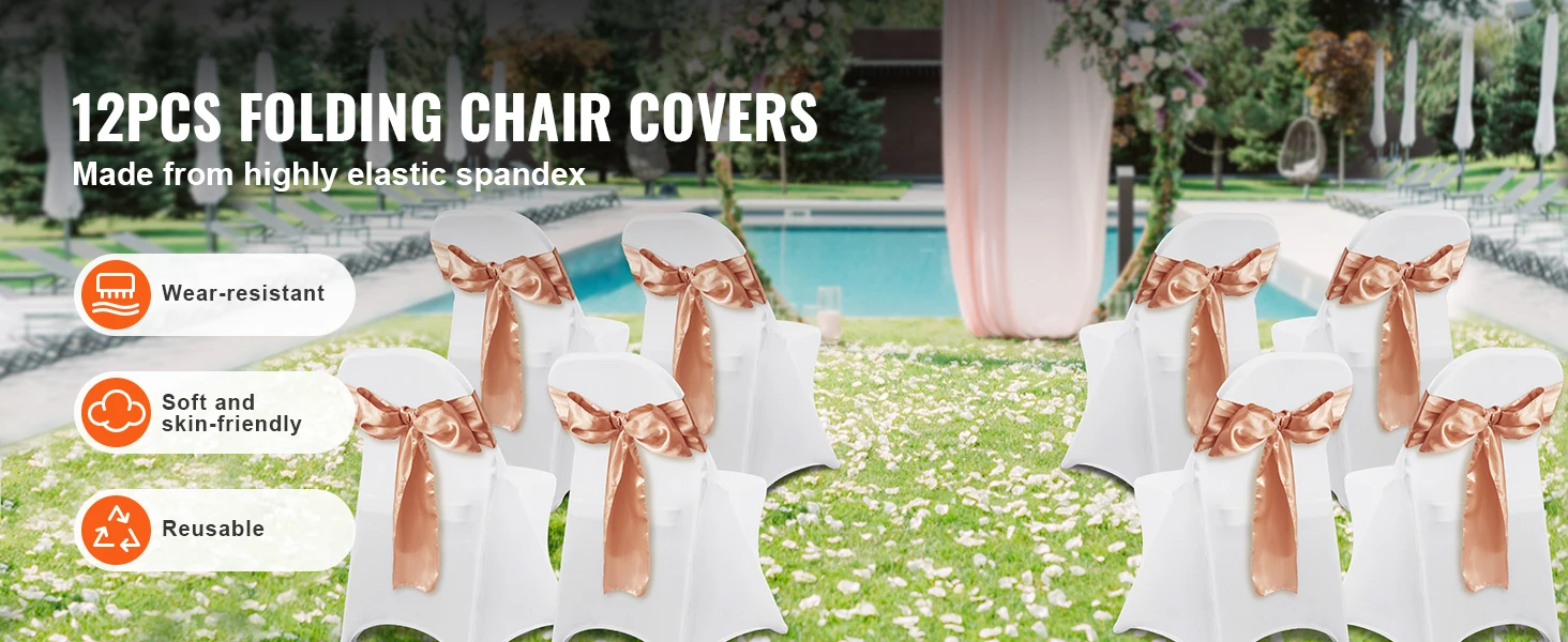 SucceBuy 12 30Pcs Wedding Chair Covers Spandex Stretch Slipcover for Restaurant Banquet Dining Party Universal Chair Cover