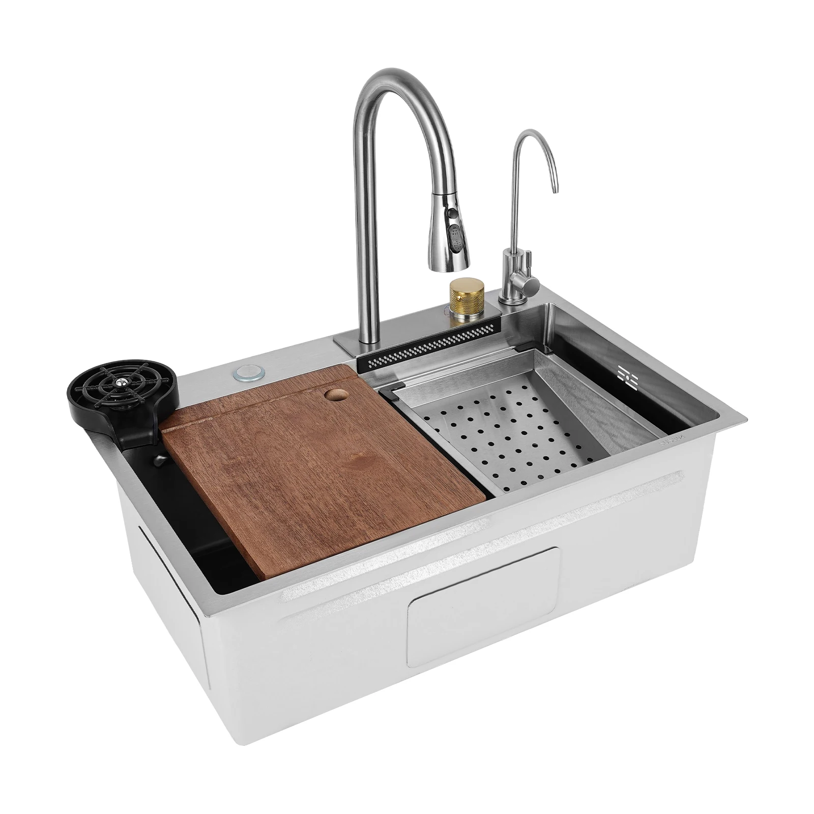 Single-Bowl Multifunctional Kitchen Sink 75x45cm Silver