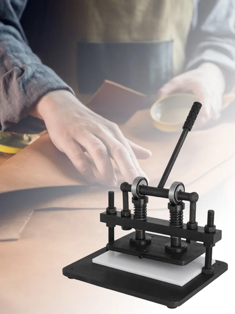 SucceBuy Leather Cutting Cold Drawn Steel With 260X150 MM Black Upper Platen Manual Die Cutter Embossing Machine PVC Paper