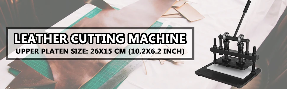 SucceBuy Leather Cutting Cold Drawn Steel With 260X150 MM Black Upper Platen Manual Die Cutter Embossing Machine PVC Paper
