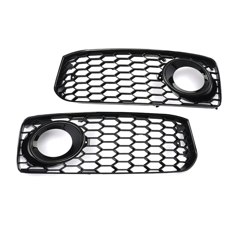 Black Honeycomb Mesh Fog Light Grille Cover For Audi A5 S-Line S5 B8 RS5 2008-12