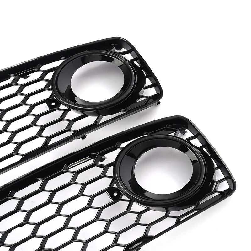 Black Honeycomb Mesh Fog Light Grille Cover For Audi A5 S-Line S5 B8 RS5 2008-12