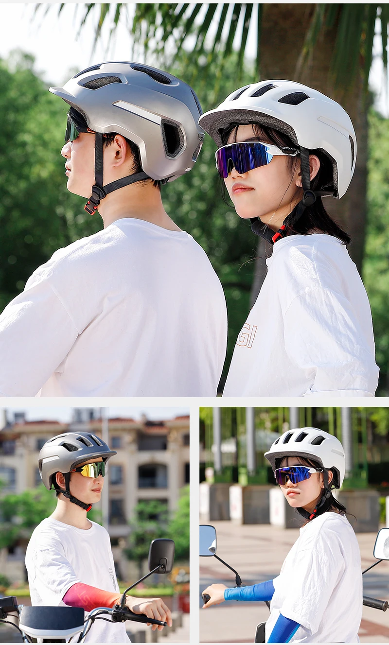 WEST BIKING Couple Bicycle Reflective Helmet Electric Scooter MTB Cruisers Bike Motorcycle Men Women CE Certified Cycling Helmet