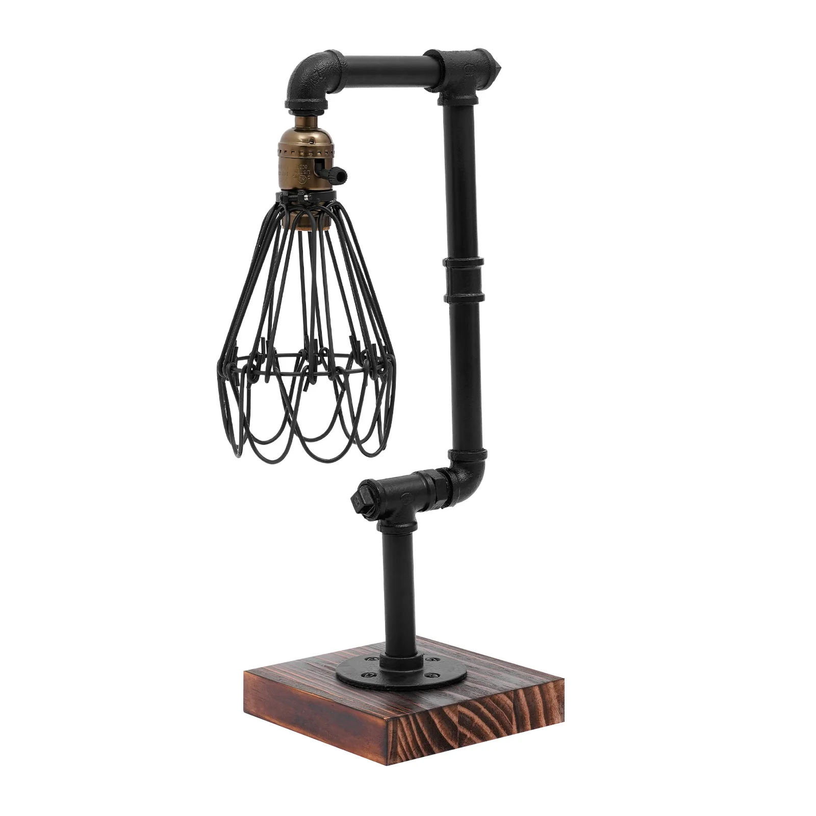 Retro Industrial Table Lamp Metal Water Pipe Desk Decor Lights Loft Study Room Bedroom Night Lighting Fixture 220V E27