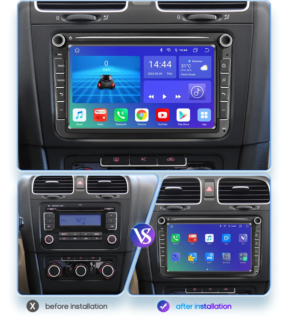 8" 2Din Android Car Multimedia GPS Radio For Volkswagen VW Passat B6 B7 T5 Tiguan Touran GOLF POLO 4G Carplay Autoradio 7862