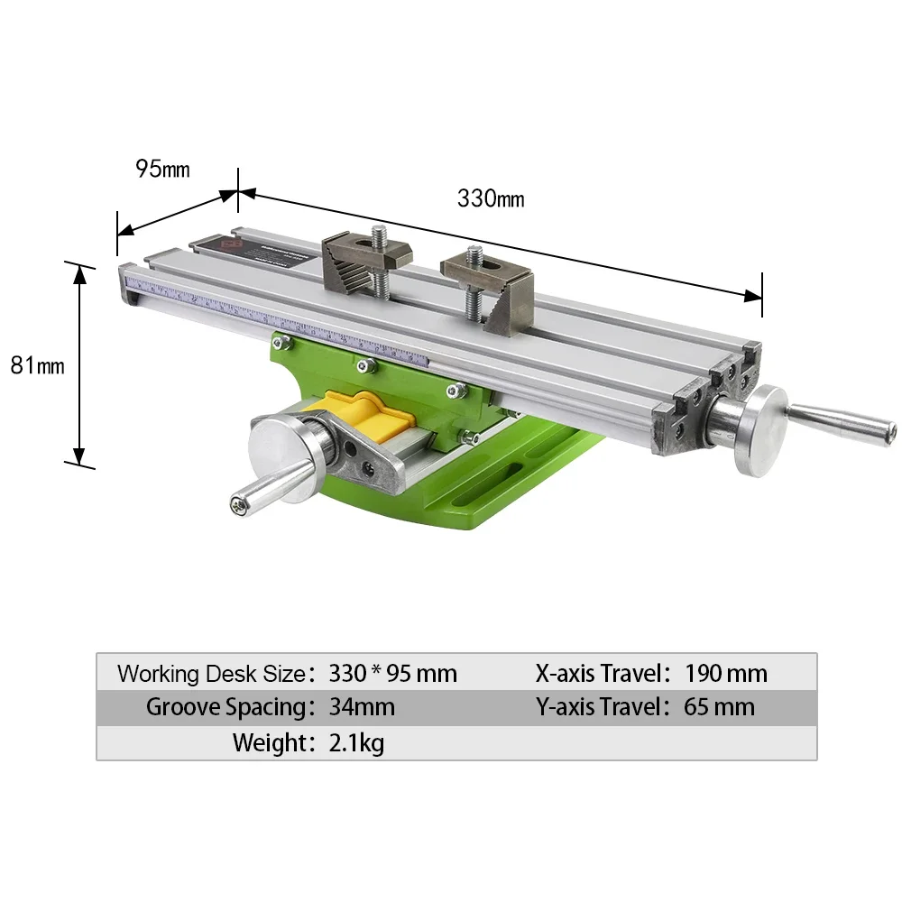 ALLSOME BG-6330 Compound Table Working Cross Slide Table Worktable for Milling Drilling Bench Multifunction Adjustable X-Y