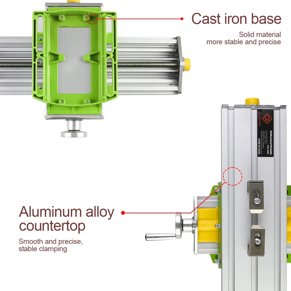 ALLSOME BG-6330 Compound Table Working Cross Slide Table Worktable for Milling Drilling Bench Multifunction Adjustable X-Y