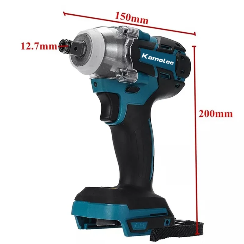 Kamolee 520N.M Brushless Cordless Electric Impact Wrench DTW285 Dual Function Power Tools Compatible with 18V Makita Battery
