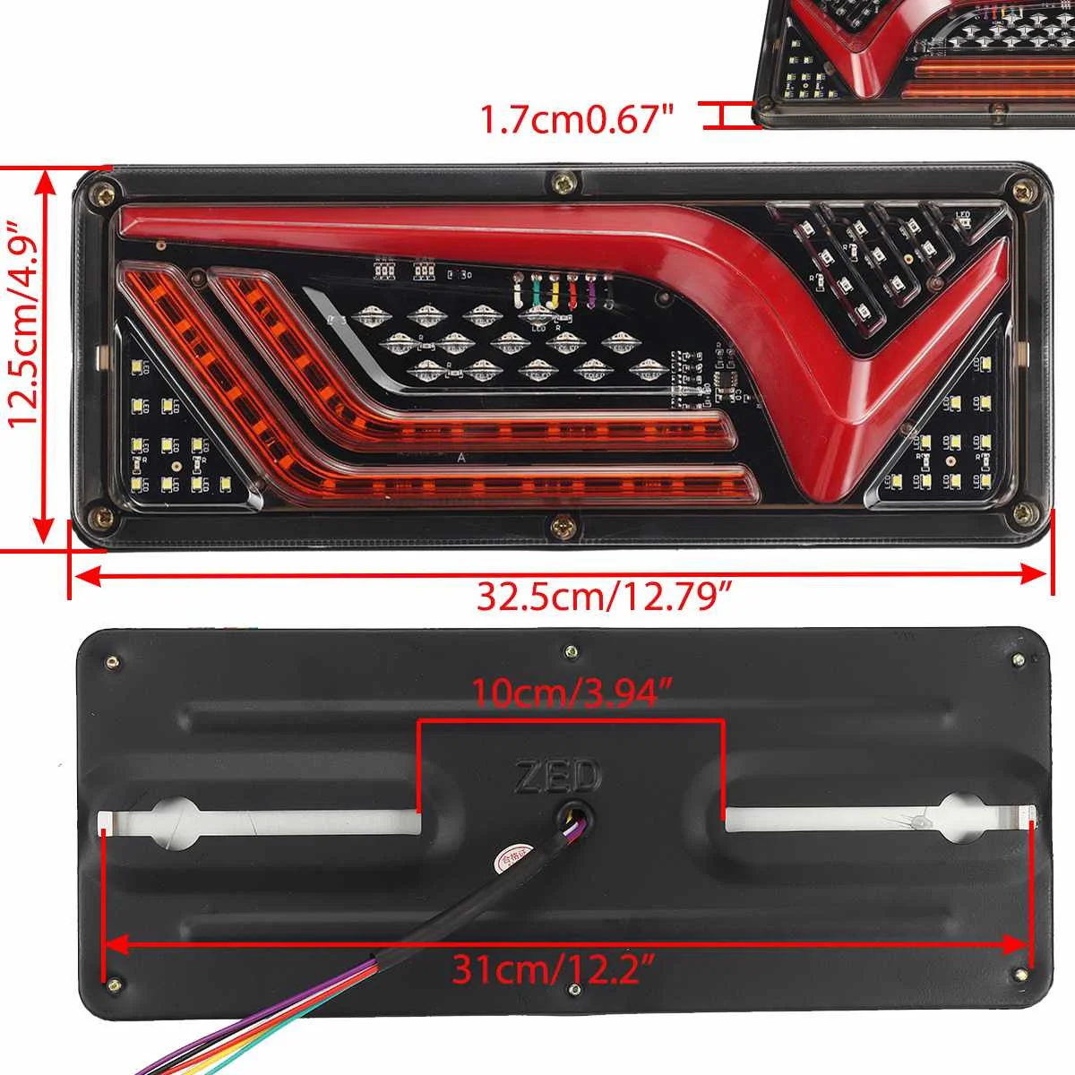 Pair 24V LED Car Truck Tail Light Rear Lights Turn Signal Brake Reverse Signal Lamp Trailer Lorry Bus Camper Caravan RV Tractor