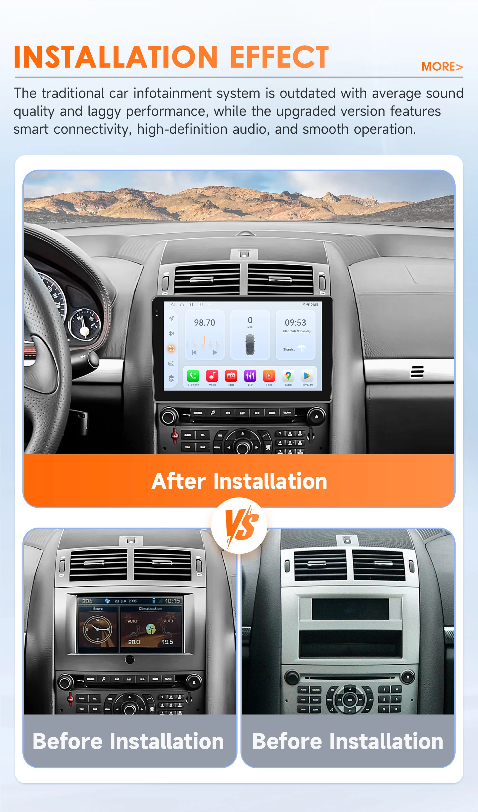 Hizpo Car Radio For Peugeot 407 1 2004-2008 2009 2010 2011 Wireless CarPlay Android Auto Multimedia No 2 din 2din DVD Autoradio