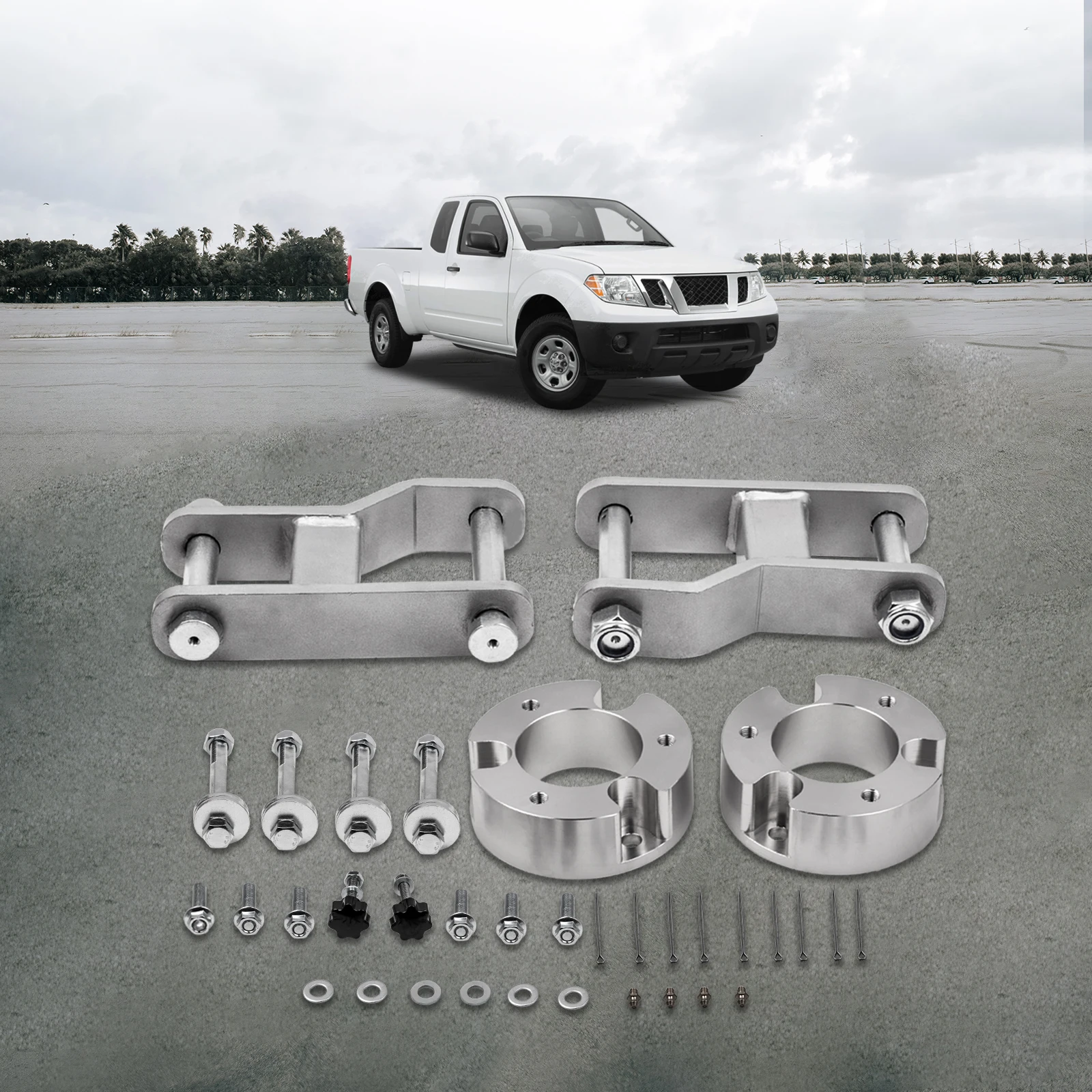 2.5" Front 2" Rear Shock Spacer Shackle Suspension Lift for Nissan Navara D40