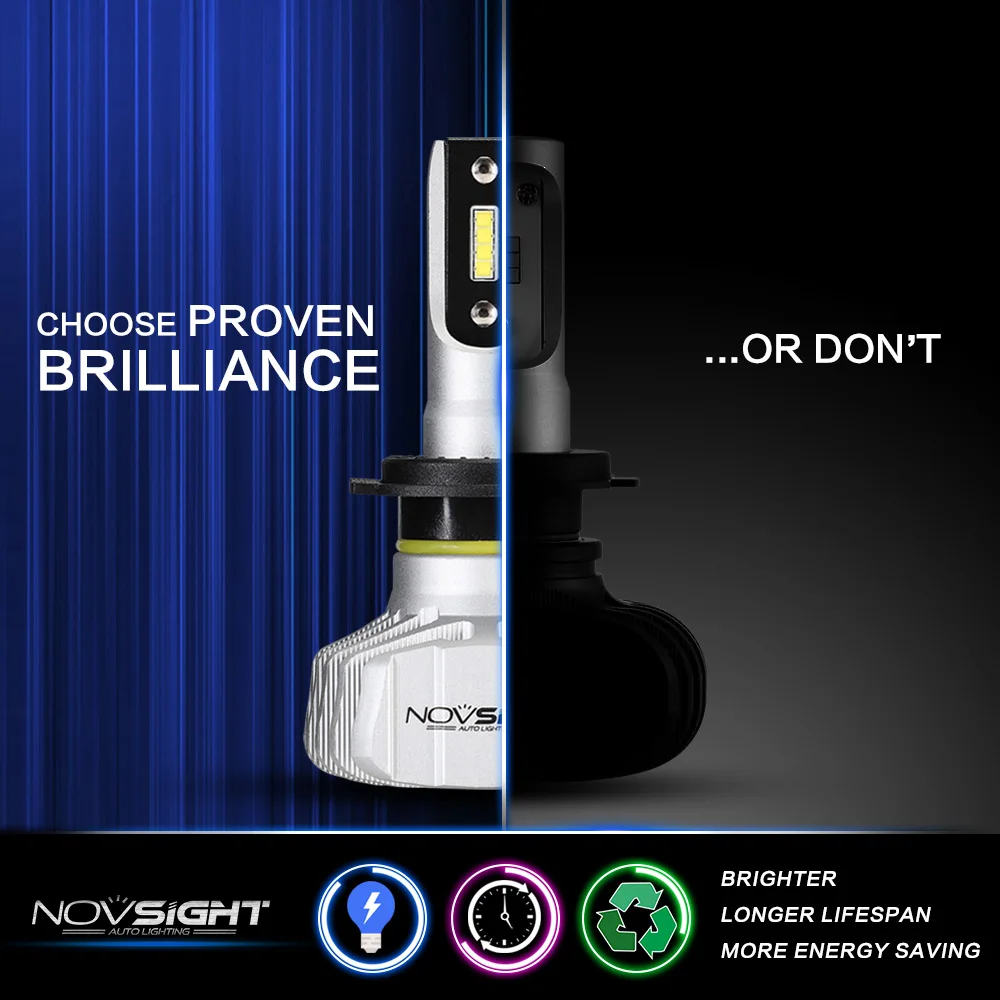 NOVSIGHT H4 LED H7 H11 H8 9006 HB4 H1 H3 HB3 H9 9007 H13 Car Headlight Bulbs LED Lamp Chips 10000LM Auto Fog Lights 6500K