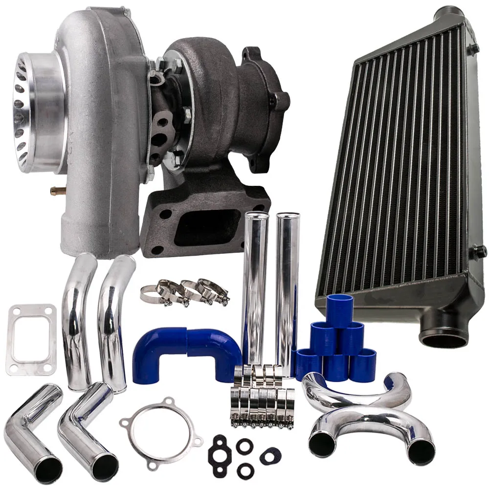 GT3582 GT35 Universal Turbo Turbocharger For Ford Falcon BA/BF XR6 FPV & 64mm Piping Kits & Intercooler 76