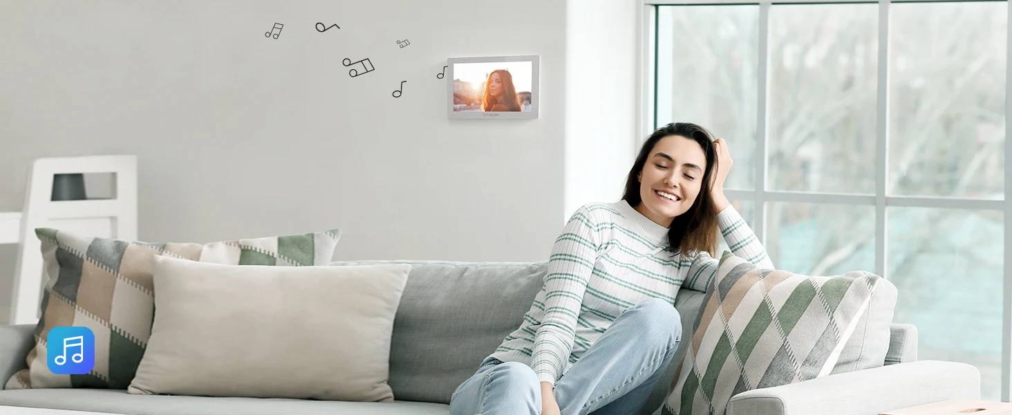 TMEZON 7 Inch Tuya App 1080P Wifi Smart Video DoorPhone Intercom System with Wired Doorbell APP/Password/Card Swipe TouchScreen