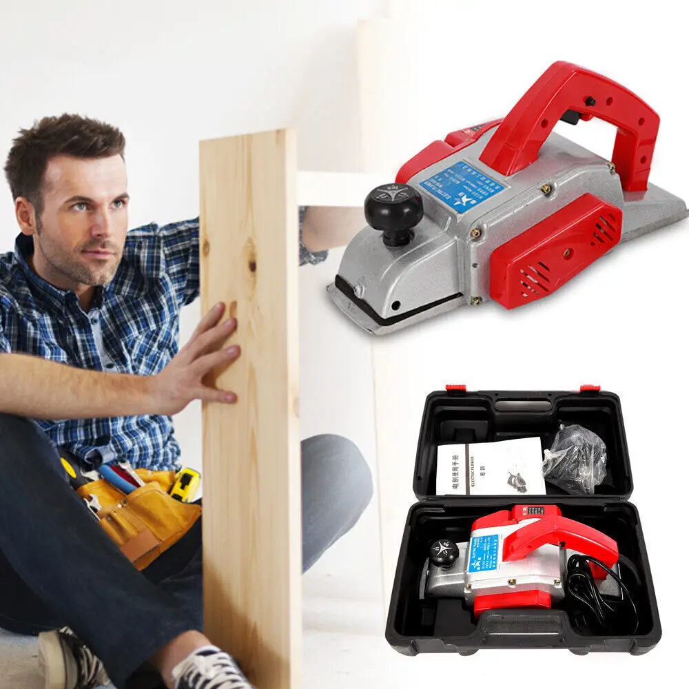 HeavyDuty Electric Wood Planer Sander Door Plane HandHeld Woodworking 82mm 800W