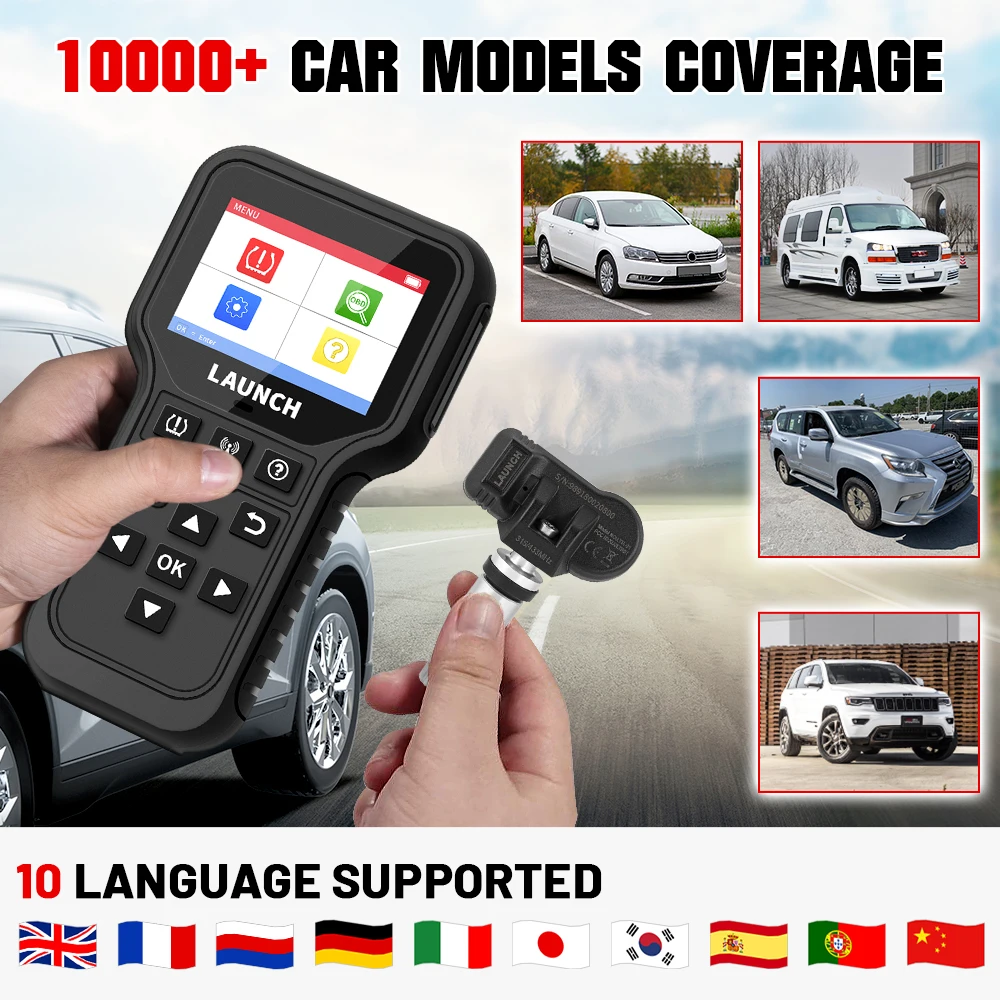 LAUNCH X431 CRT5011E TPMS Diagnostic Tool Tire Pressure 315MHz 433MHz Activation Sensor OBD Automatic Stationary Relearn Program