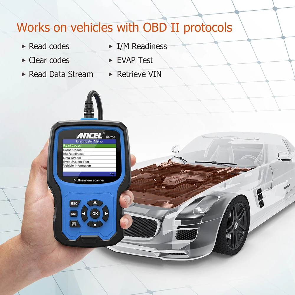 Ancel BM700 Car Full System OBD2 Scanner Auto Code Reader Oil Battery TPMS Reset OBD2 Diagnostic Tool for BMW MINI Rolls-Royce