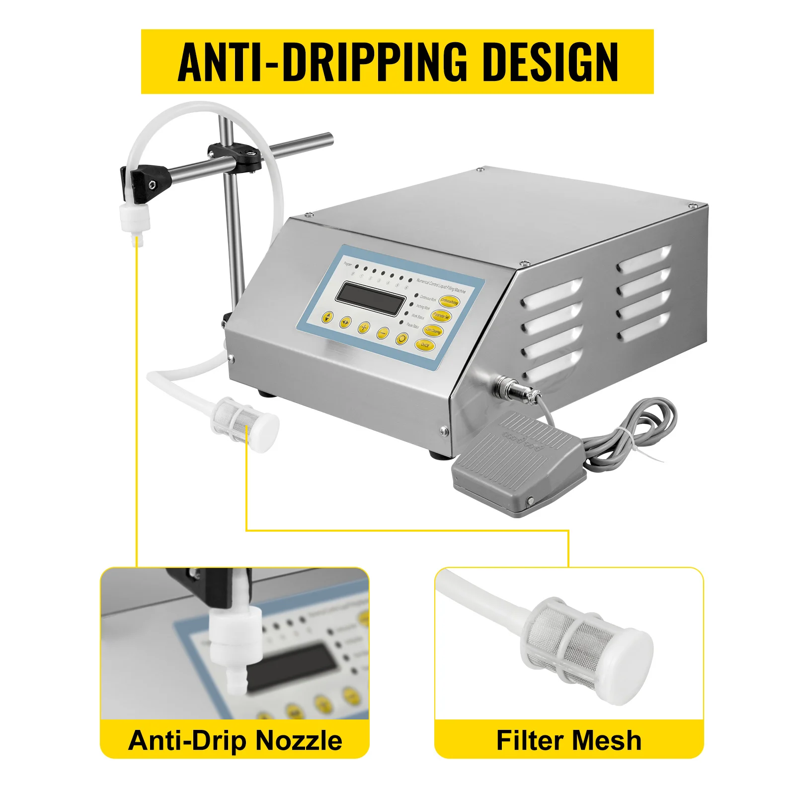 SucceBuy Liquid Filling Machine 5-3500 ml GFK160 Digital Control Water Drink Perfume Cosmetics Juice Milk Small Bottle Filler