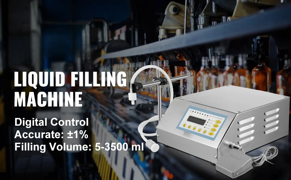 SucceBuy Liquid Filling Machine 5-3500 ml GFK160 Digital Control Water Drink Perfume Cosmetics Juice Milk Small Bottle Filler