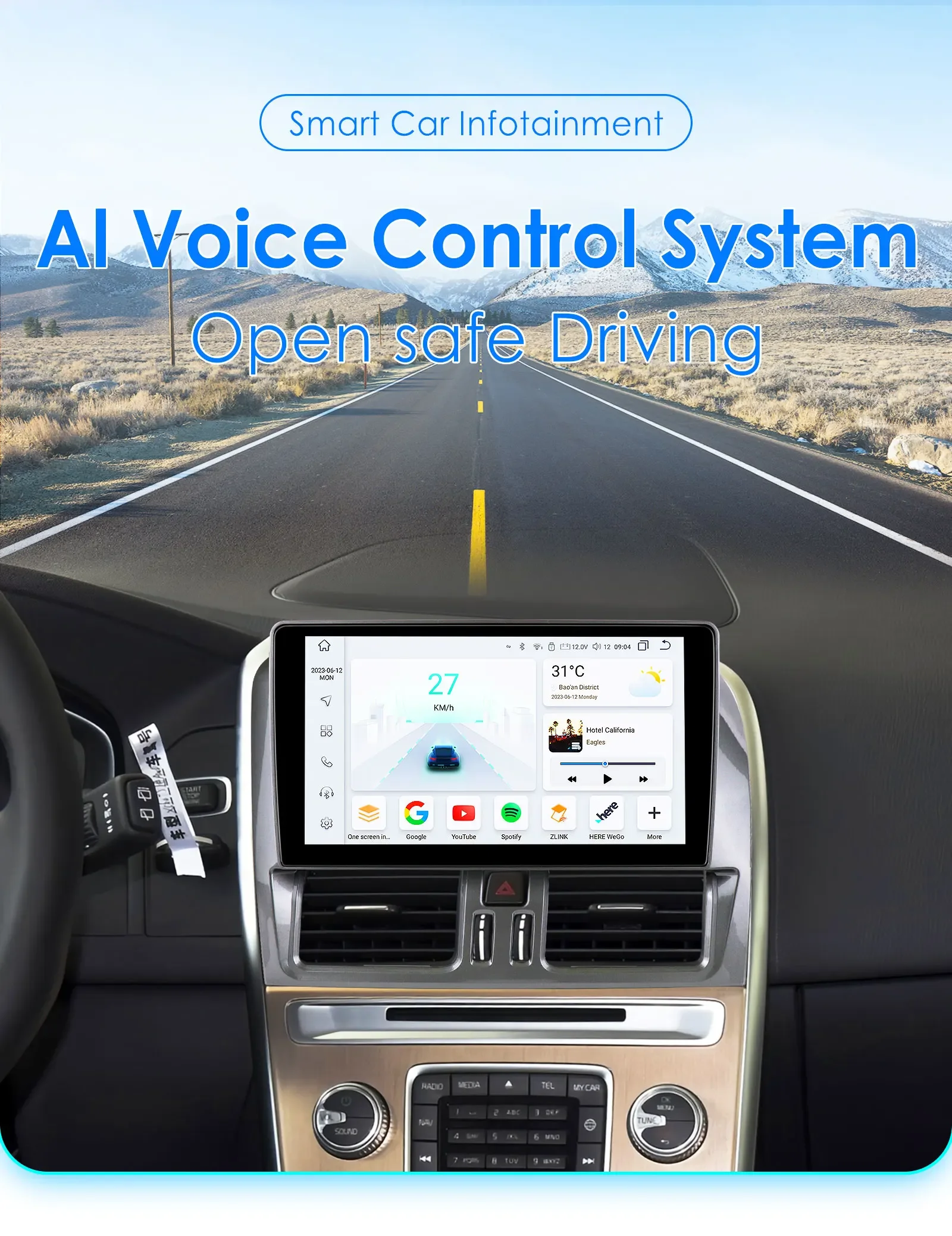 OSSURET 2Din Carplay Android Car Radio For Volvo XC60 2008-2017 Car Multimedia Player Navigation GPS Autoradio 4G-LET DSP 7862