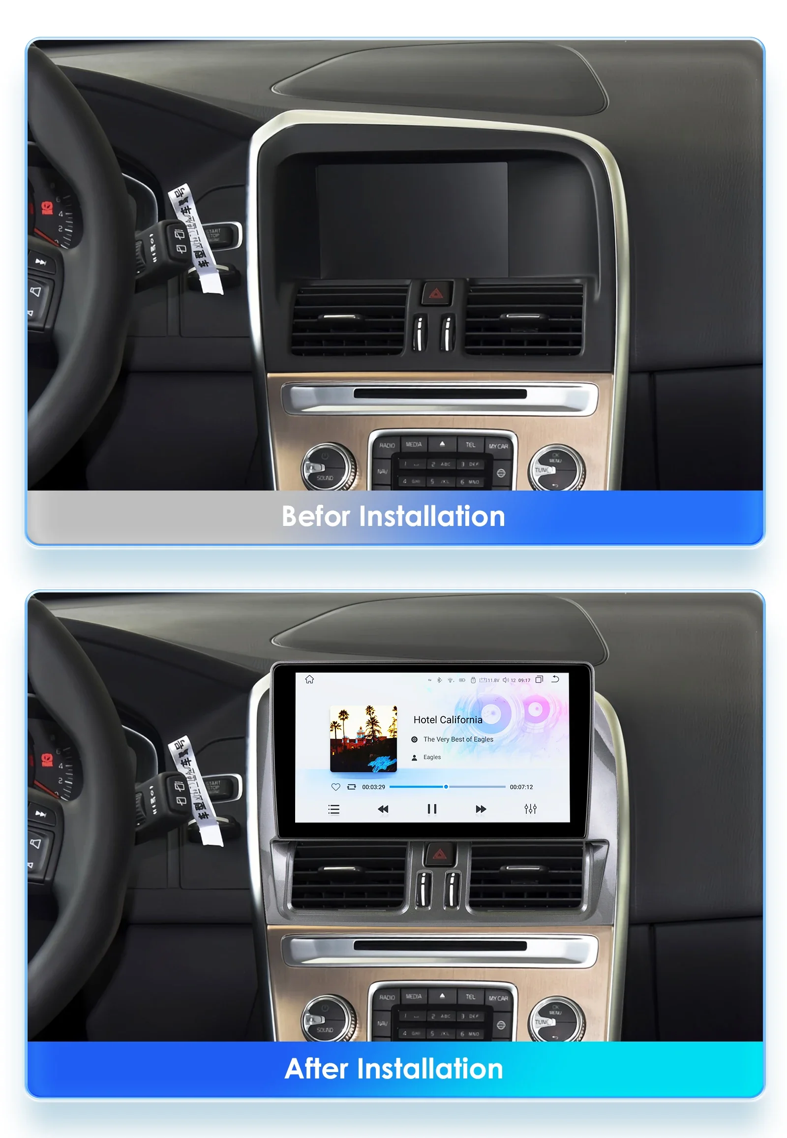 OSSURET 2Din Carplay Android Car Radio For Volvo XC60 2008-2017 Car Multimedia Player Navigation GPS Autoradio 4G-LET DSP 7862