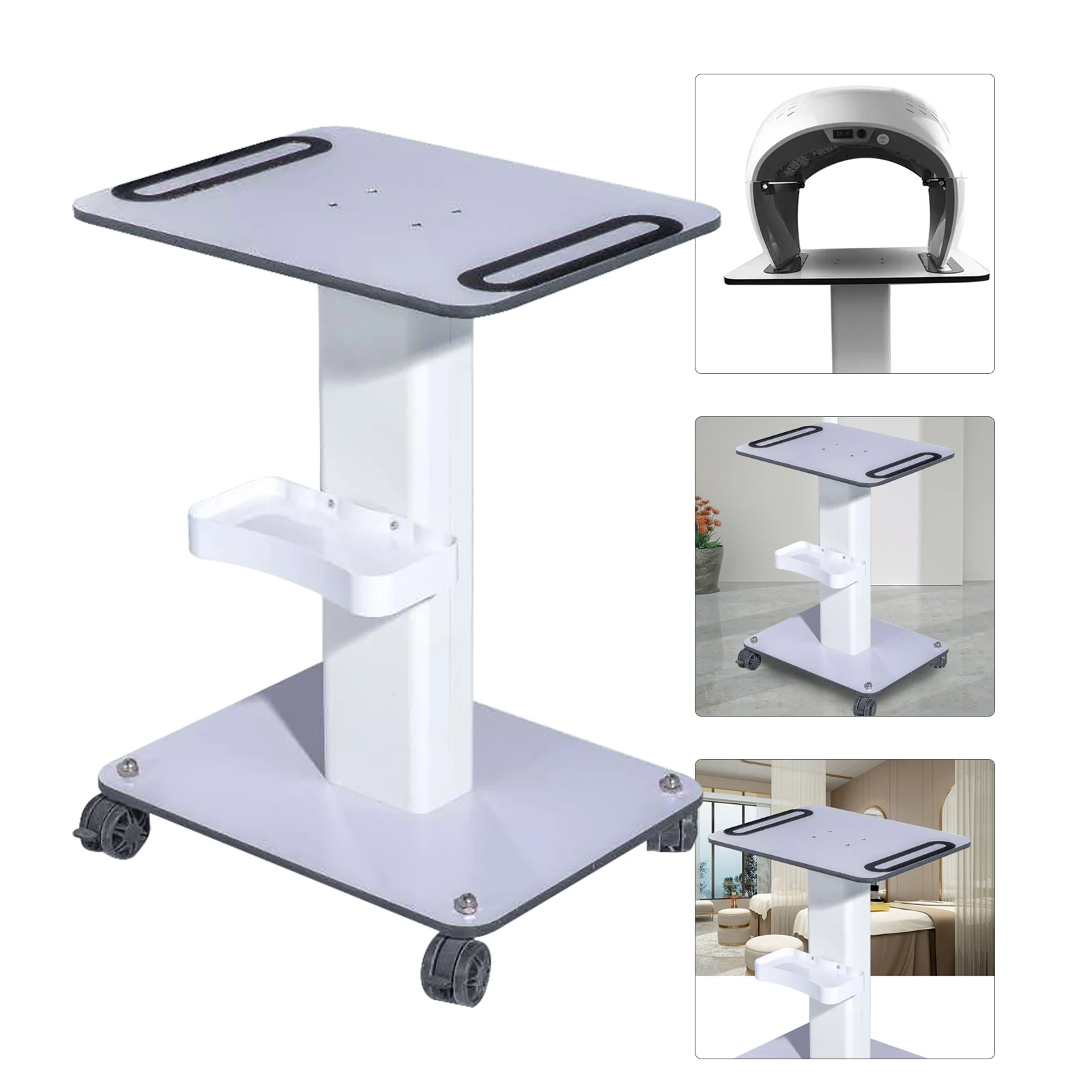 Bymaocar 360° Salon Trolley Stand For Beauty Machine Super Large Table Organizer Stand SPA Rolling Cart