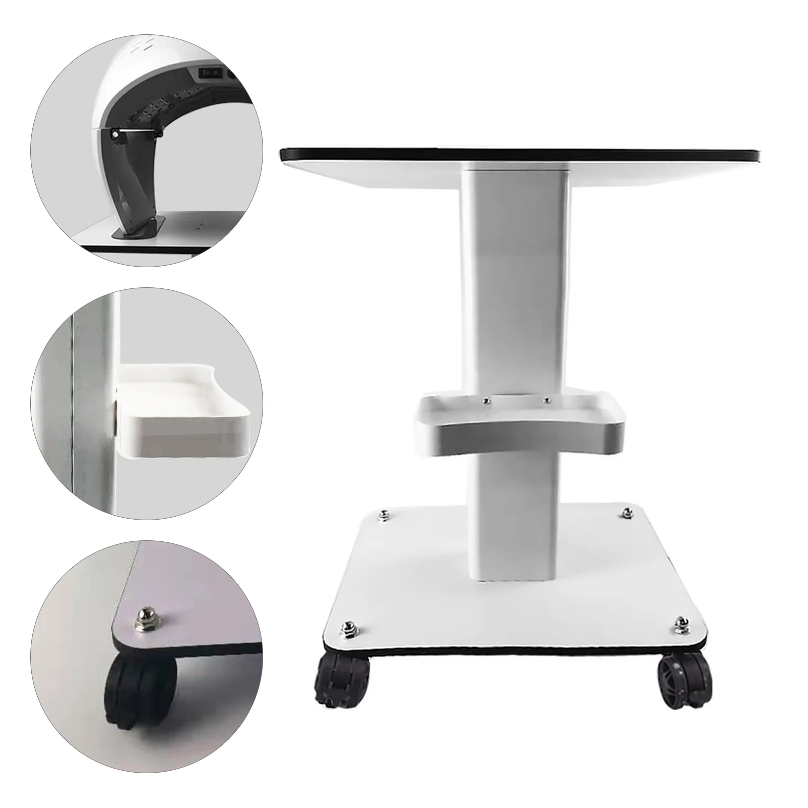 Bymaocar 360° Salon Trolley Stand For Beauty Machine Super Large Table Organizer Stand SPA Rolling Cart