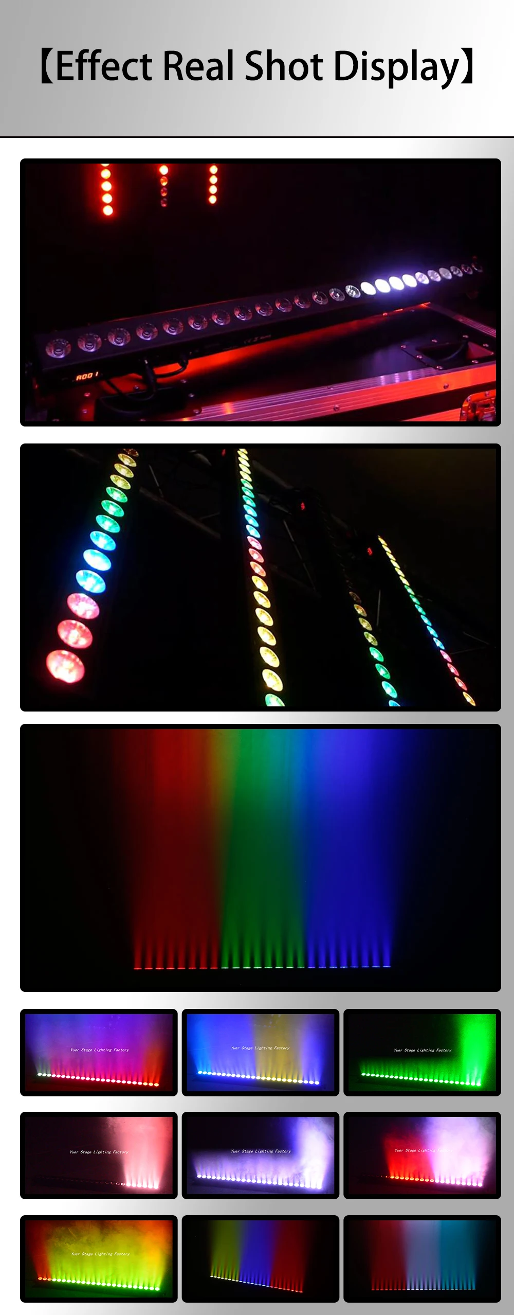 YUER DMX 24x4W LED RGBW 4IN1 Led Wall Wash Light Led Bar DMX Line Bar Wash Stage Light Party Wedding Events Lighting