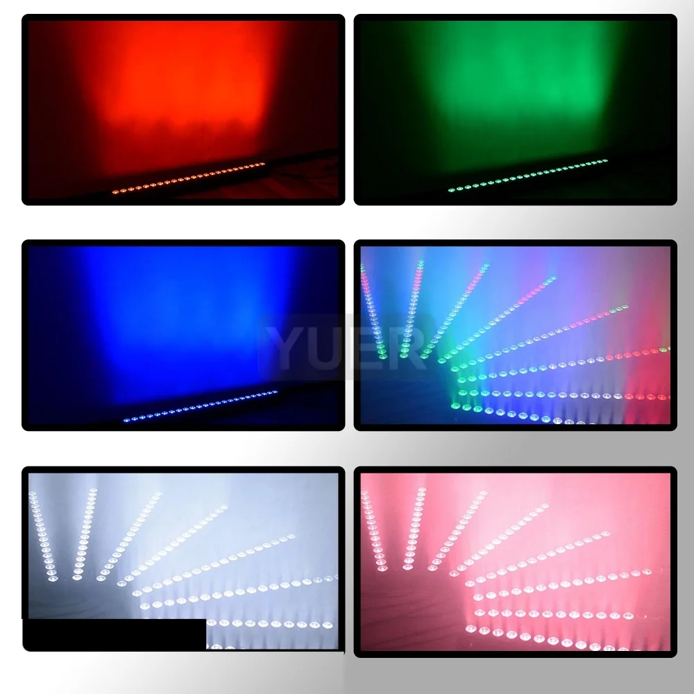 YUER DMX 24x4W LED RGBW 4IN1 Led Wall Wash Light Led Bar DMX Line Bar Wash Stage Light Party Wedding Events Lighting