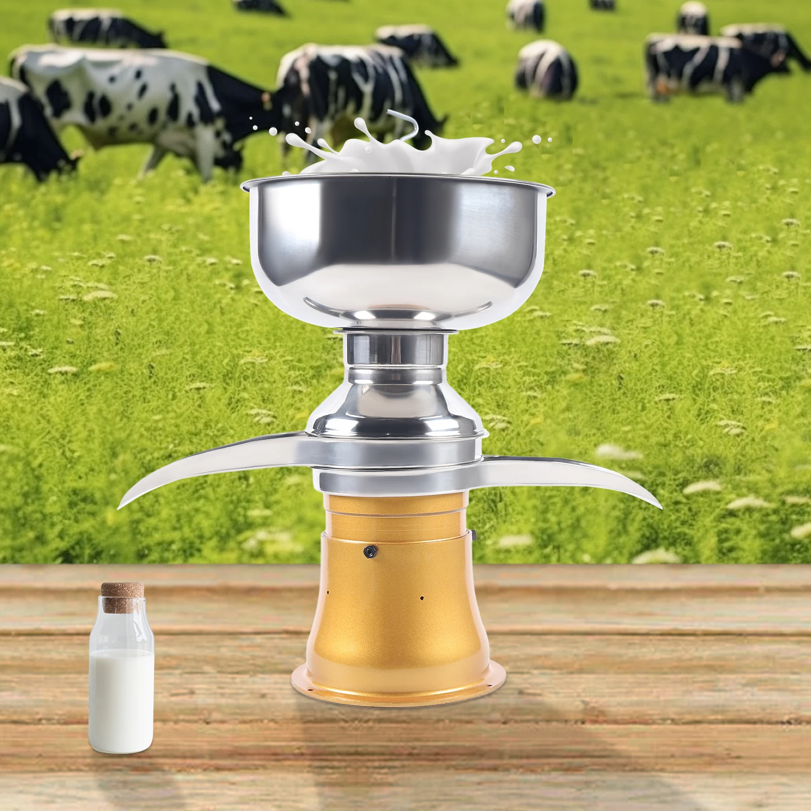 Electric Milk Cream Separator Household Commercial 50 L/H Milk Skimming and Separate Cream Centrifugal Machine