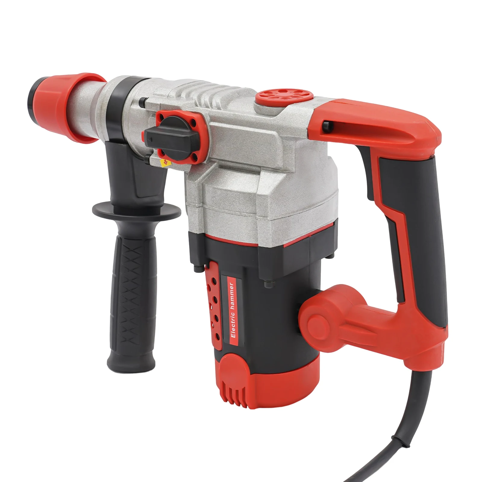 2200W Electric Rotary Demolition Hammer Drill Handheld Concrete Breaker Perforator Chisel Percussion Drill 0-930Rpm with 6 Bits