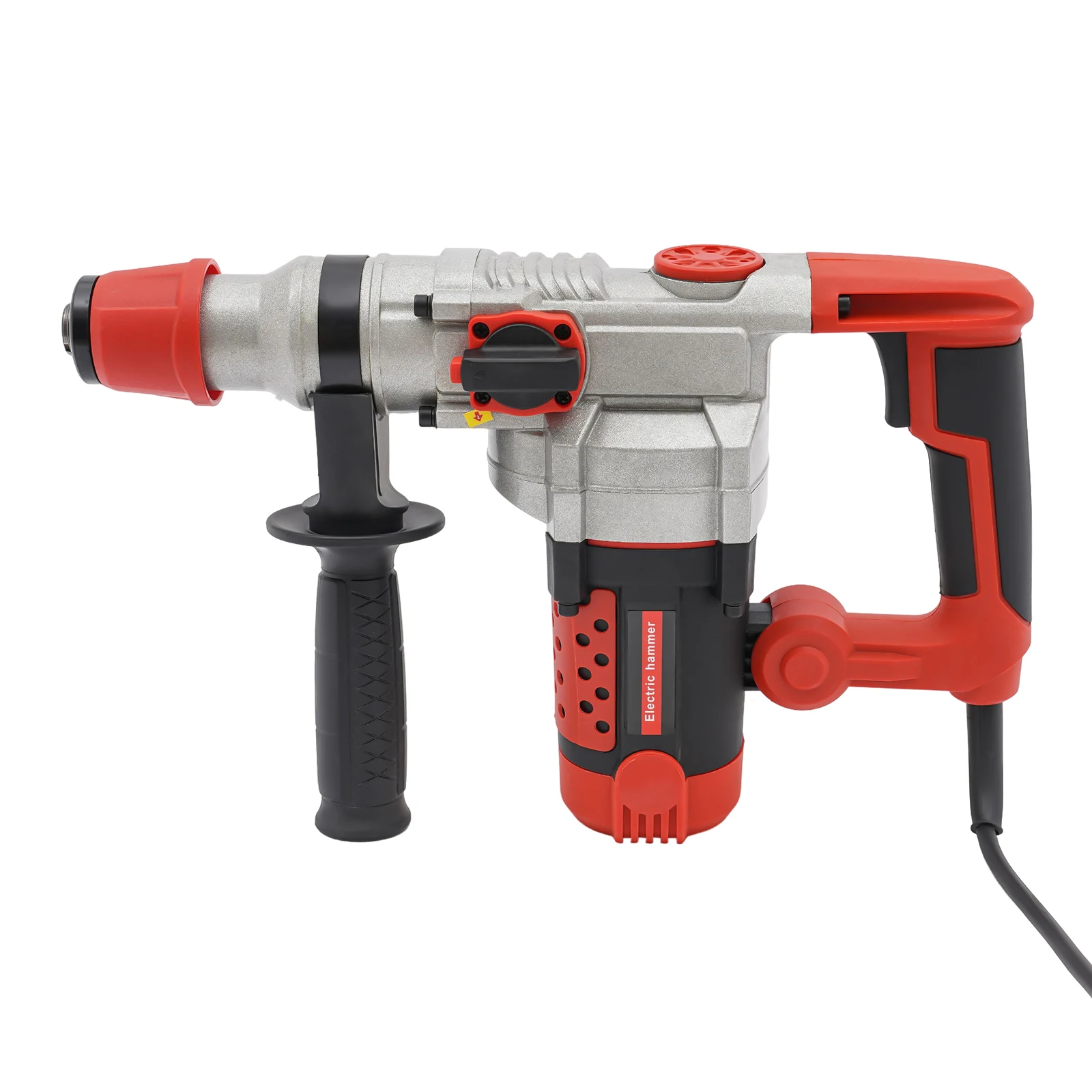 2200W Electric Rotary Demolition Hammer Drill Handheld Concrete Breaker Perforator Chisel Percussion Drill 0-930Rpm with 6 Bits