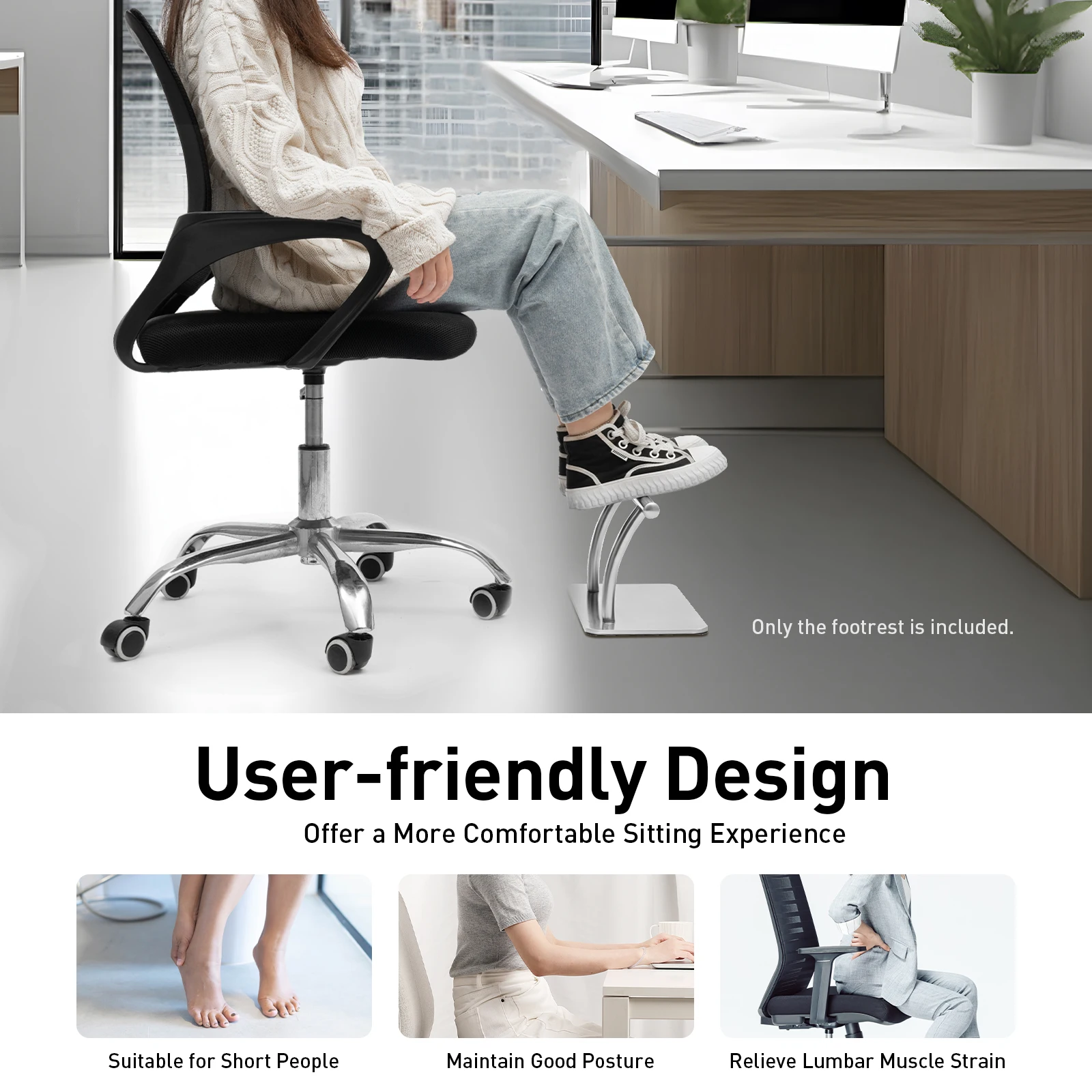Stainless Steel Barber Chair Pedal Hairdresser Salon Chair Mount Footrest Hairdressing Footstool for Barber Shops 29.5*19*20.5cm