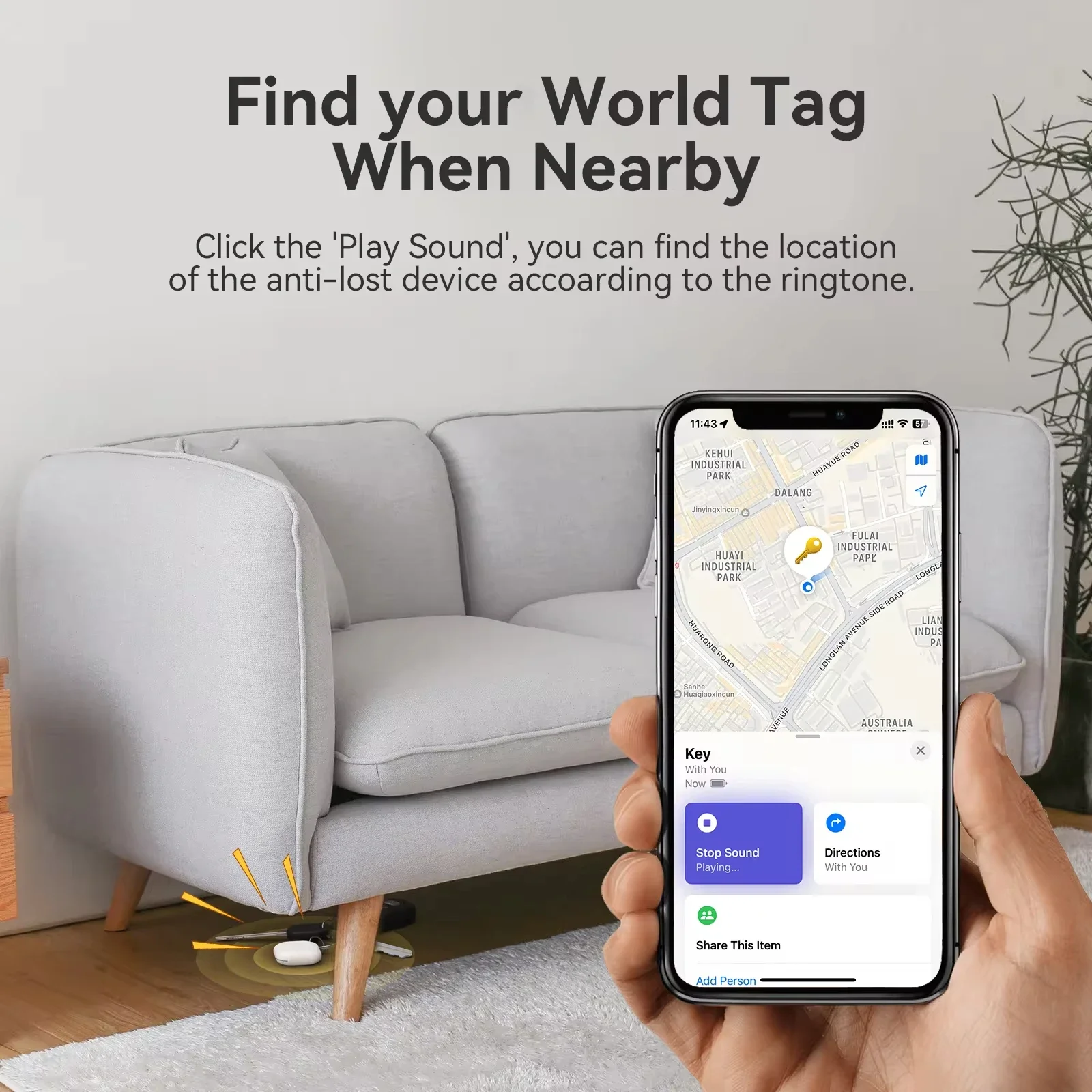 Smart Tracker For Find My APP Wallet/Bike Item Finder Key Anti-Lost Reminder Device MFI Rated Locator Smart Bluetooth Tracker