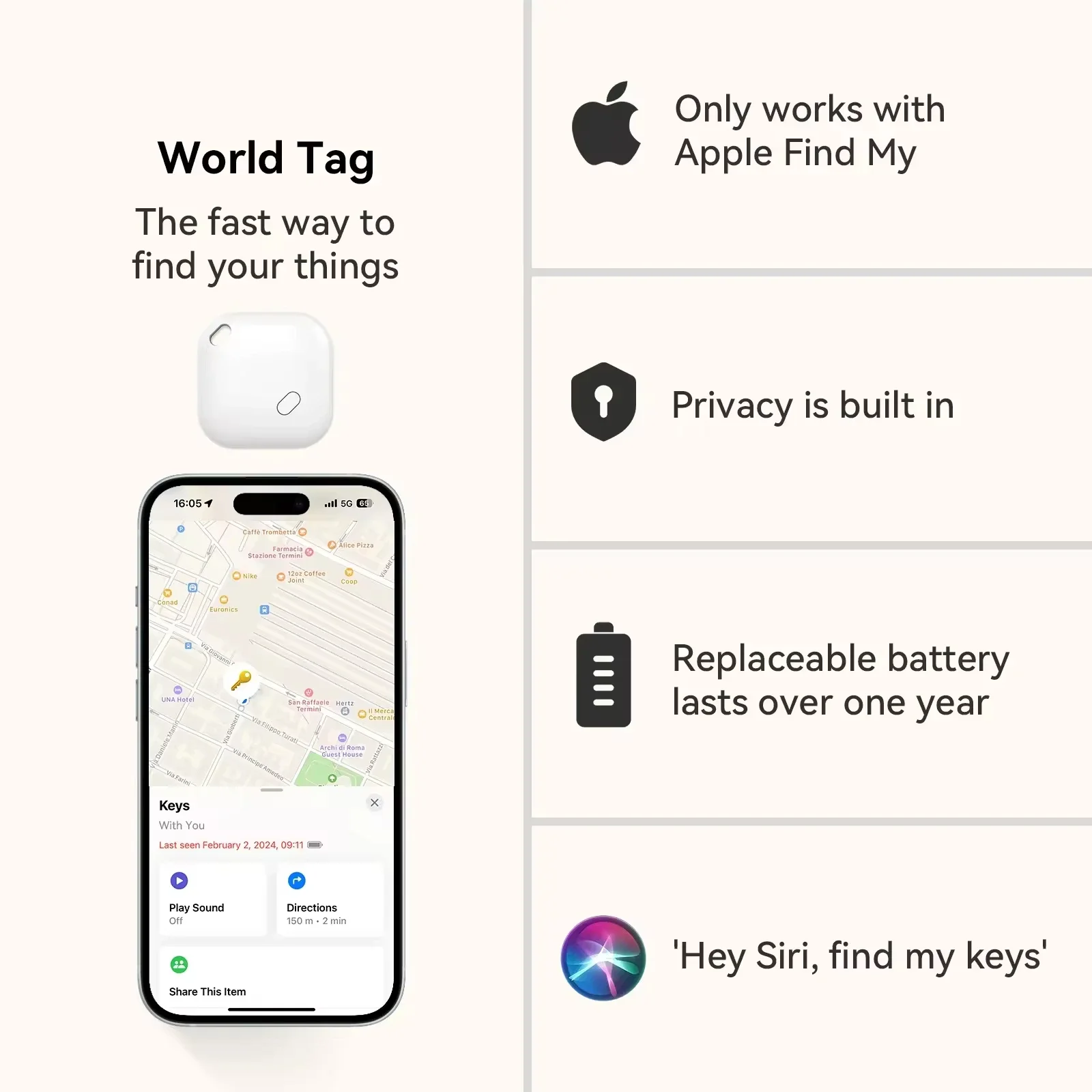 Smart Tracker For Find My APP Wallet/Bike Item Finder Key Anti-Lost Reminder Device MFI Rated Locator Smart Bluetooth Tracker