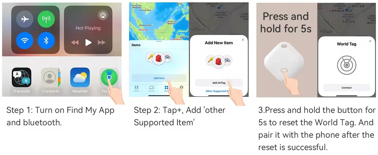 Smart Tracker For Find My APP Wallet/Bike Item Finder Key Anti-Lost Reminder Device MFI Rated Locator Smart Bluetooth Tracker