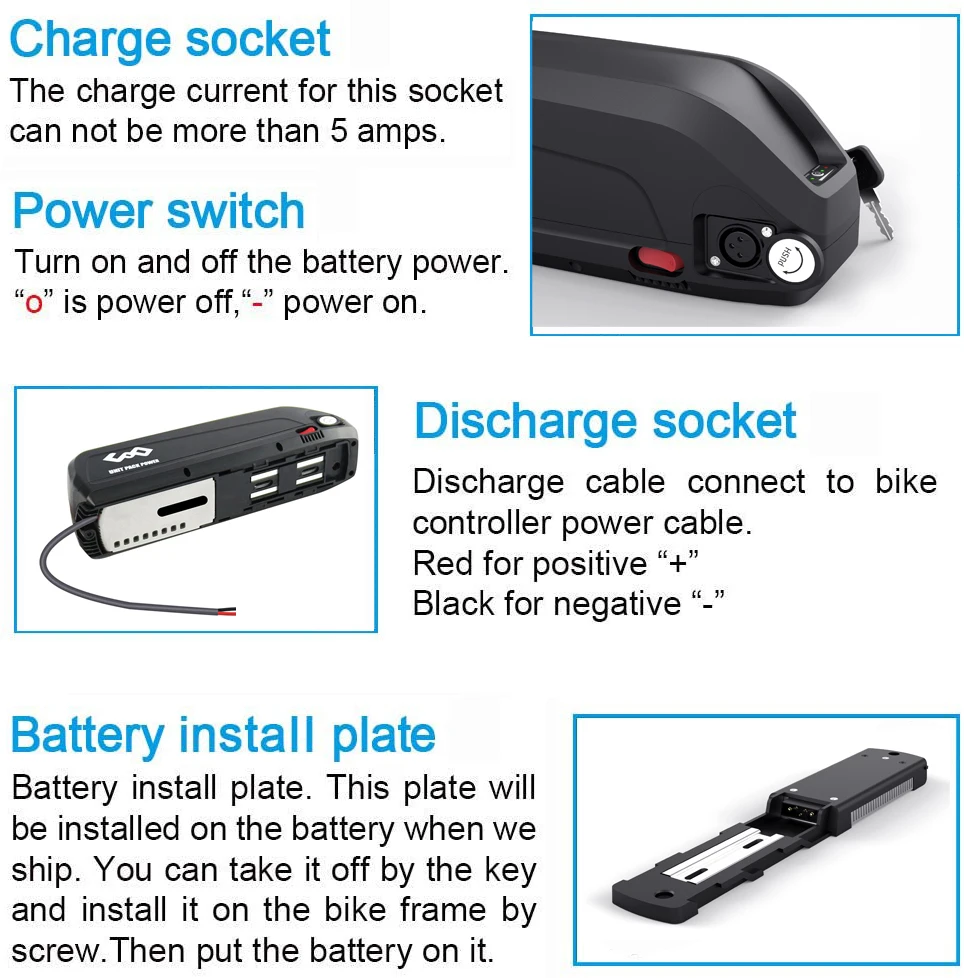 Hailong eBike Battery 36V 24.5Ah Bicycle Batteria With 18650 for 1000W 750W 350W Motor