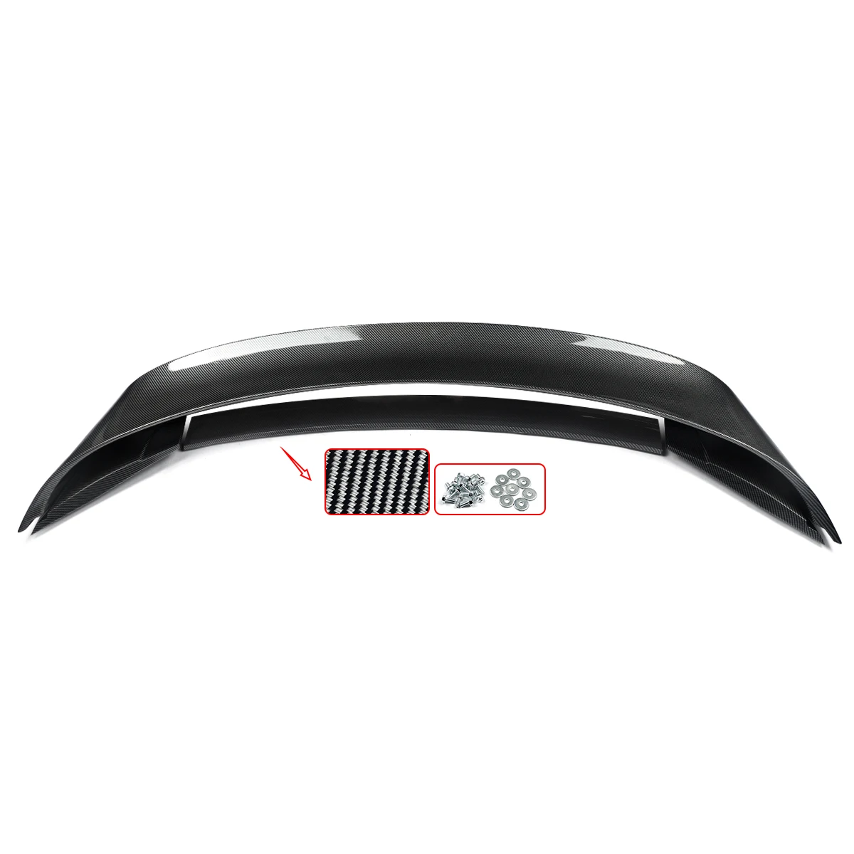 FOR 15-2022 FORD MUSTANG GT350/GT350R STYLE REAR TRUNK WING SPOILER CARBON LOOK