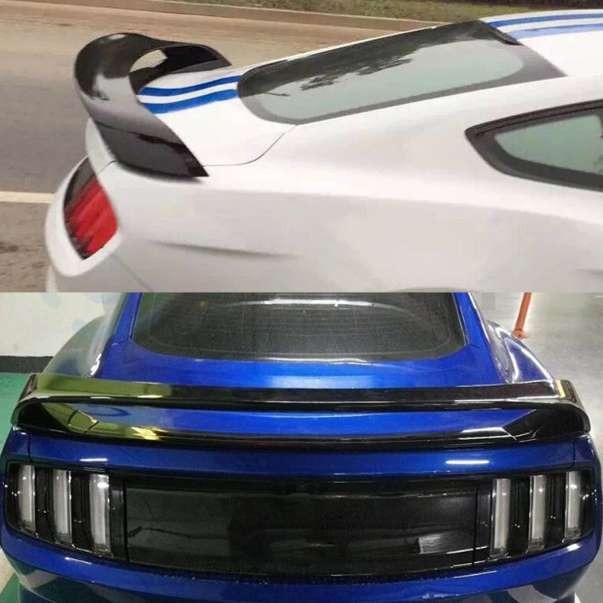 FOR 15-2022 FORD MUSTANG GT350/GT350R STYLE REAR TRUNK WING SPOILER CARBON LOOK
