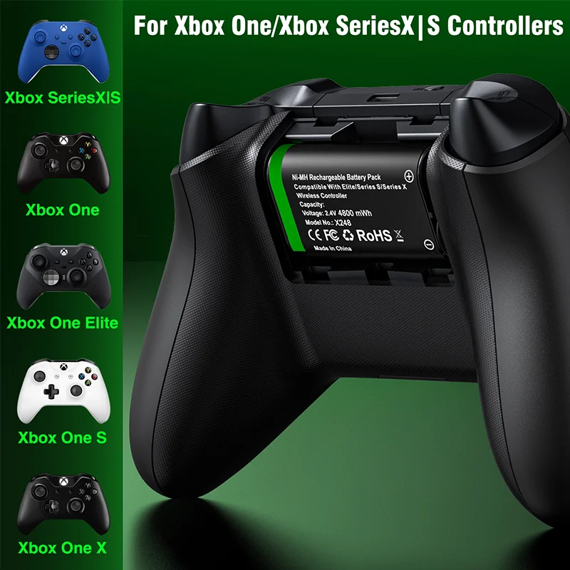 DinoFire X248 For Xbox Controller Rechargeable Battery Packs For Xbox Series X/S & Xbox One Xbox One Battery with Charging Cable