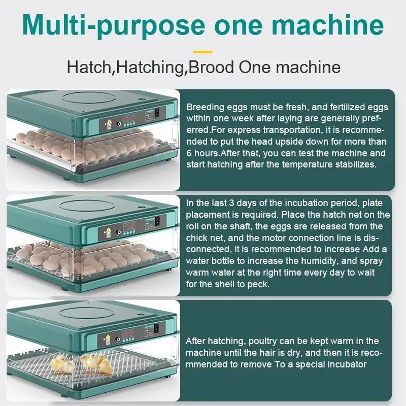9/15/24/36 Eggs Incubator With Drawer Type EggIncubator With Automatic Water Ionic Waterbed Replenishment And Temperature Contro