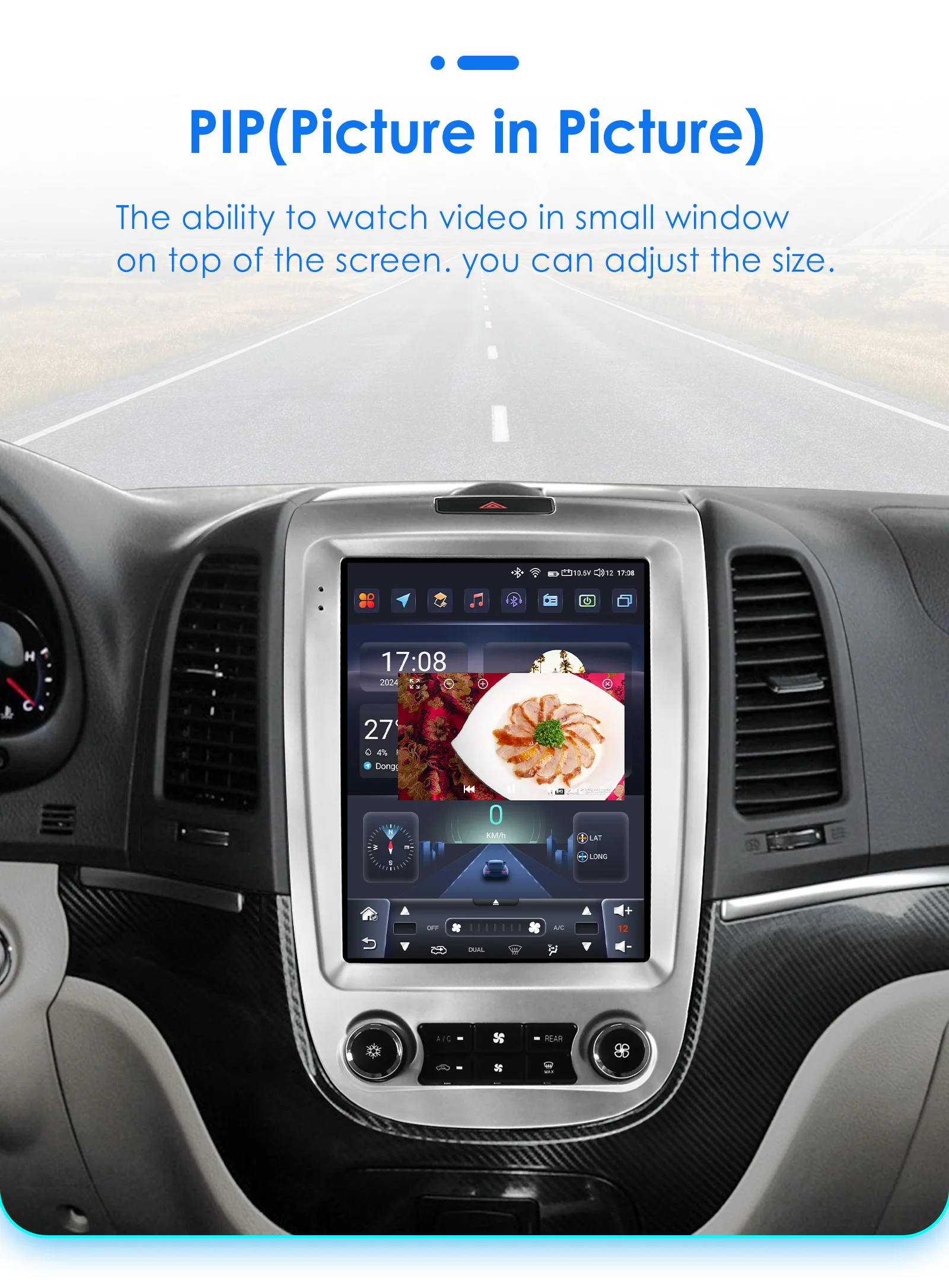 Hizpo For Tesla Style 8Core Car Radio For Hyundai Santa Fe 2 2006-2012 Multimidia Player Navigation GPS 2din Head Unit Carplay