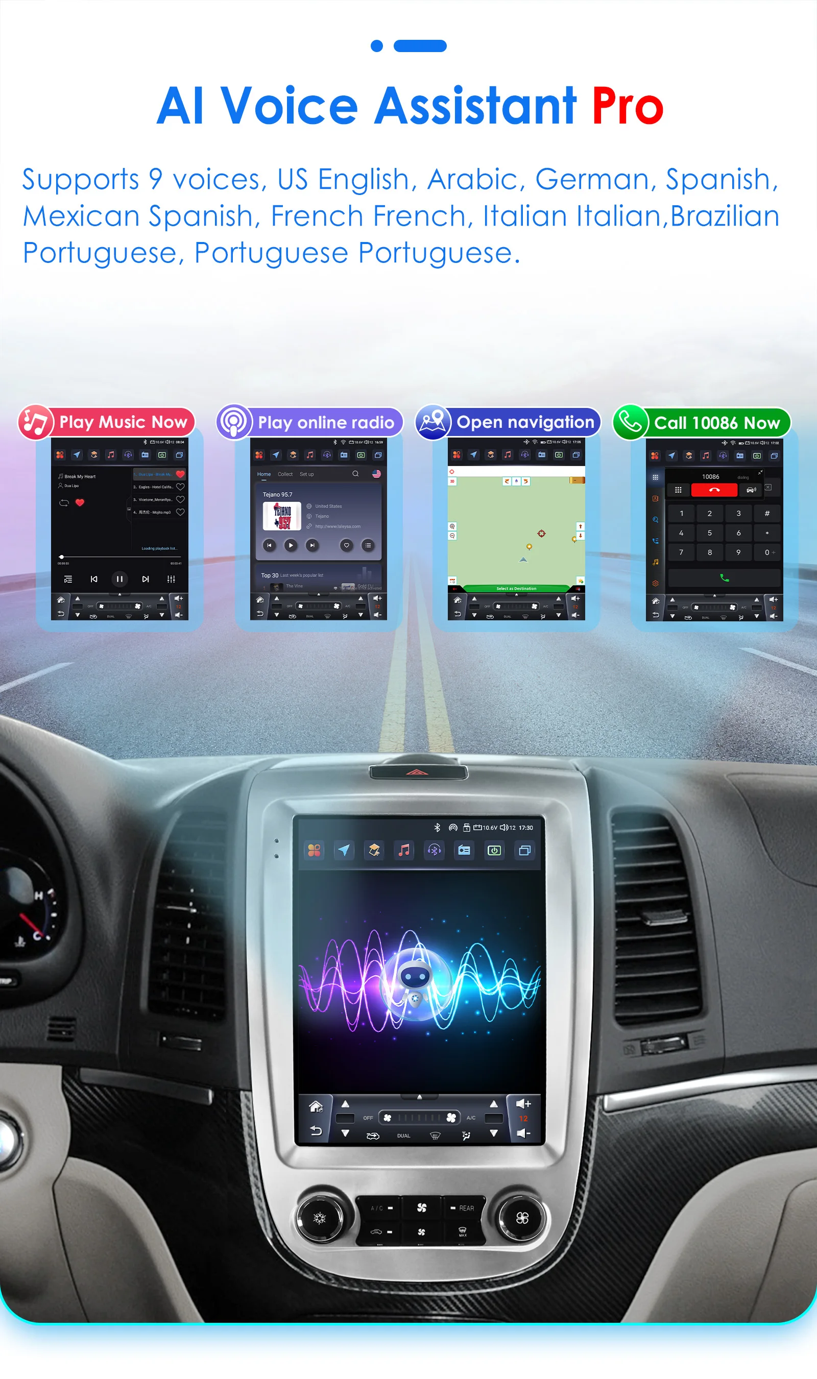 Hizpo For Tesla Style 8Core Car Radio For Hyundai Santa Fe 2 2006-2012 Multimidia Player Navigation GPS 2din Head Unit Carplay