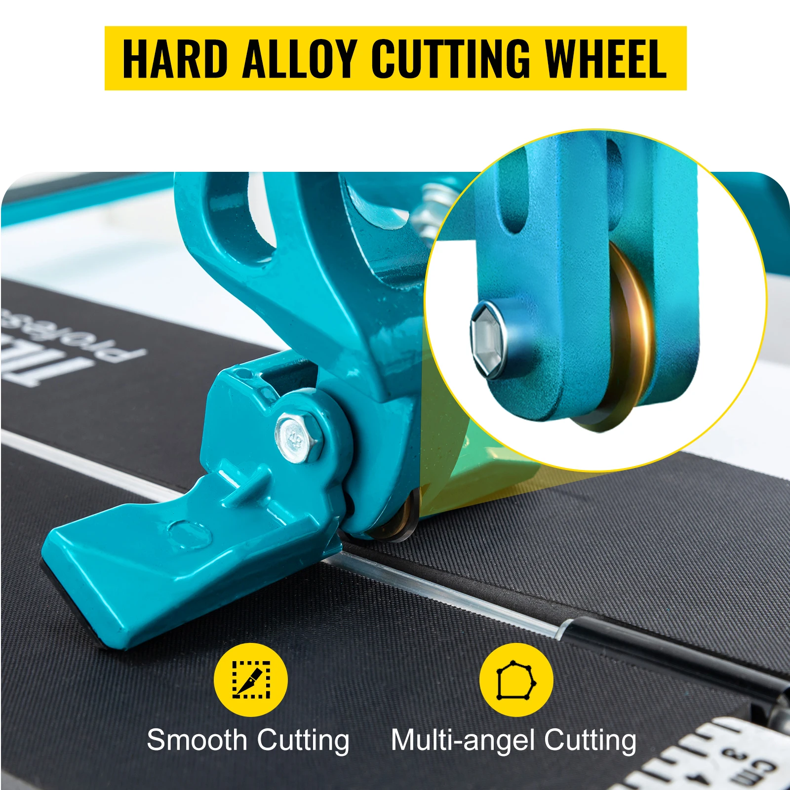 SucceBuy 24 Inch Manual Tile Cutter Double Rails, Professional Tile Cutter with Alloy Cutting Wheel for Porcelain Ceramic Tiles