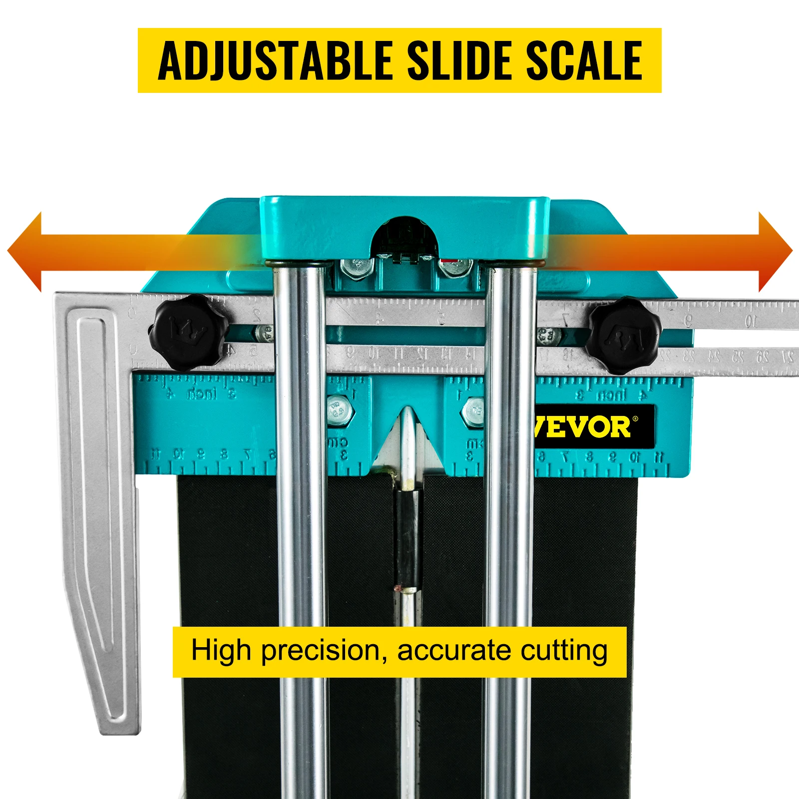 SucceBuy 24 Inch Manual Tile Cutter Double Rails, Professional Tile Cutter with Alloy Cutting Wheel for Porcelain Ceramic Tiles