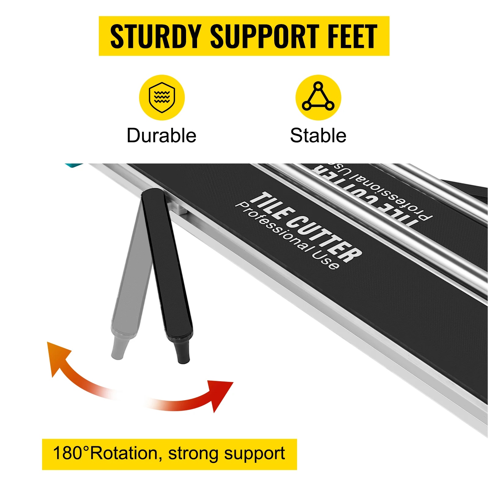 SucceBuy 24 Inch Manual Tile Cutter Double Rails, Professional Tile Cutter with Alloy Cutting Wheel for Porcelain Ceramic Tiles
