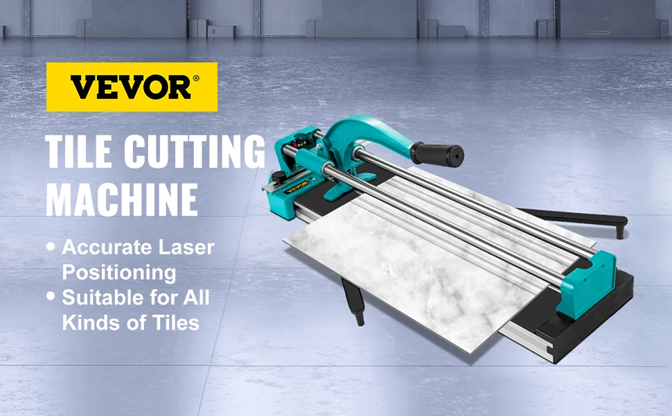 SucceBuy 24 Inch Manual Tile Cutter Double Rails, Professional Tile Cutter with Alloy Cutting Wheel for Porcelain Ceramic Tiles